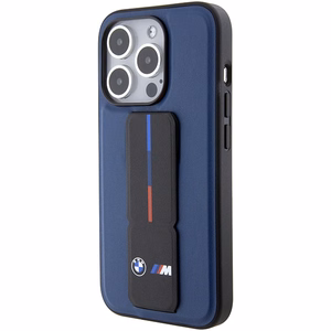 BMW M Grip Stand Bicolor ümbris jaoks iPhone 15 Pro - tumesinine