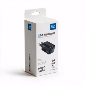 Blue Star Nano GaN VT-335 telefonilaadija, 2 × USB-C + USB-A, QC4.0, PD, 3 A, 65 W, must