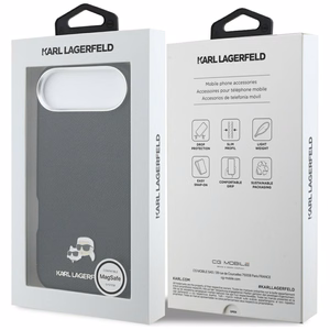 Karl Lagerfeld Karl & Choupette Head Pins Saffiano MagSafe Ümbris for iPhone Air - must