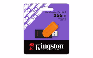 Kingston DataTraveler Exodia S USB 3.2 mälupulk, 256 GB, must / oranž
