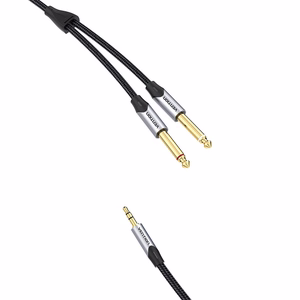 Audio kaabel mini jack 3.5mm to 2x jack 6.35mm male Vention BARHK 8m