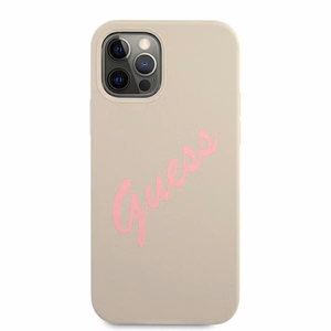 Guess GUHCP12MLSVSGP iPhone 12/12 Pro 6.1" серо-розовый/серо-розовый жёсткий чехол Silicone Vintage