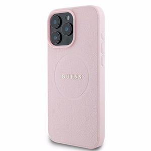 Guess MagSafe Grained Kuldne Ring iPhone 15 Pro Max Ümbris - Roosa