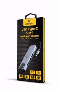 Gembird USB-C HDMI/USB3 5in1 adapter