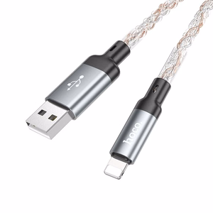 Кабель USB A to Lightning Hoco 2,4A 1 м U112 серый