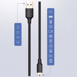Ugreen USB - mini USB kaabel 480 Mbps 3 m must (US132 10386)