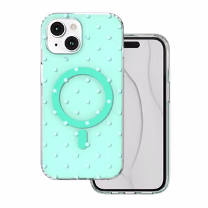 Bubble Dots Mag чехол для iphone 15 6,1", зеленый
