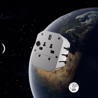 SBS TEADAPTUSBTCUNI USB-C USB-A Universal Travel Adapter - Valge