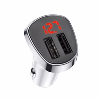 Borofone Car laadija BZ15 Auspicious - 2xUSB - 2,4A with USB to MicroUSB kaabel valge