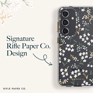 Rifle Paper Co. üliõhuke antimikroobne ümbris seadmele Samsung Galaxy S24+, Petite Fleurs mustriga