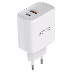 Savio LA-12 mobiilseadme laadija universaalne valge AC kiire laadimine