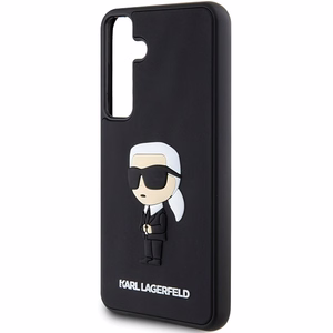 Karl Lagerfeld 3D Rubber Ikonik ümbris jaoks Samsung Galaxy S24 - must