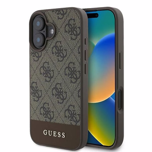 Guess 4G Bottom Stripe Ümbris jaoks iPhone 16 Plus 6.7" - Brown