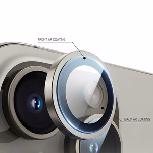 Закалённое стекло Tel Protect Titanium Lens 99% AR на камеру для Iphone 16 Pro/16 Pro Max титановый (3 шт. на объектив)