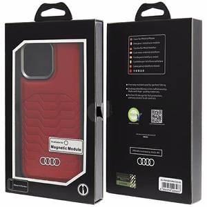 Audi чехол из синтетической кожи с MagSafe для iPhone 15 Pro Max - красный