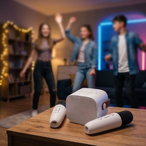 Blavec Портативная Bluetooth-колонка WS-07 Karaoke Party — 5W с 2 микрофонами (WS07-2MW) белый