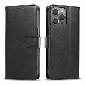 Leather Book Ümbris jaoks iPhone 16 Pro - must
