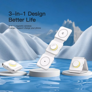 Juhtmevaba laadija Essager Nuo 3in1 valge 15W (iPhone / Apple Watch / Airpods / öövalgusti)