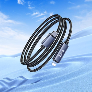 Кабель USB C to Lightning Hoco PD 27W с дисплеем 1 м X112 чёрный