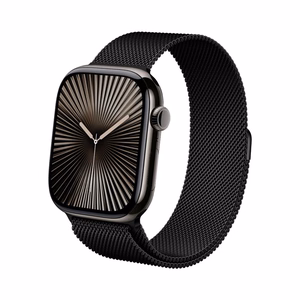 Crong Milano Steel roostevabast terasest rihm Apple Watch 44 / 45 / 46 / 49 mm kellale, must