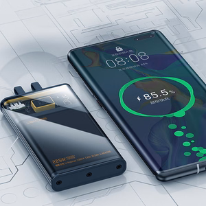 WEKOME WP-323 Vanguard Series akupank, 10000 mAh, PD 20 W + QC 22,5 W, sisseehitatud USB-C- ja Lightning-kaablitega, must ja läbipaistev