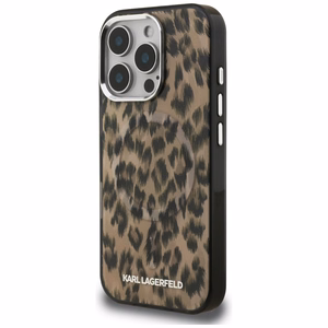 Karl Lagerfeld IML Leopard Pattern MagSafe Ümbris jaoks iPhone 16 Pro Max - Brown
