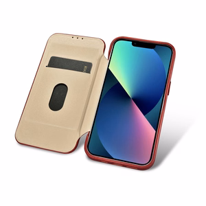 Чехол iCarer CE Oil Wax Premium Leather Folio для iPhone 14 Plus магнитный с откидной крышкой MagSafe красный