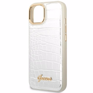 Guess GUHCP14MHGCRHS iPhone 14 Plus 6.7 "hõbedane / hõbedane hardcase Croco Collection