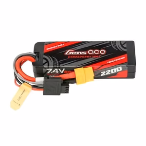 Lipo Gens ace G-Tech 2200 mAh 7,4 V 2S1P 60C GRP-76 kõvakorpusega aku XT60-pistikuga