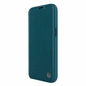 Nillkin Qin Leather Pro Case iPhone 14 Plus с защитой камеры флип-чехол зелёный