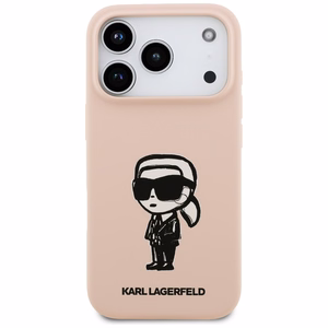 KARL LAGERFELD ümbris jaoks IPHONE 17 Pro Max compatible with MagSafe KLHMP17XSKIGROP (Silicone W/ KL Sketch & Logo) roosa