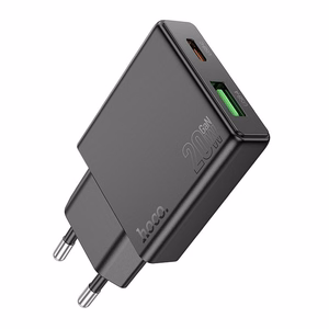 Phone Laadija Hoco Slim USB A + USB C QC3.0 PD 3A 20W N38 must