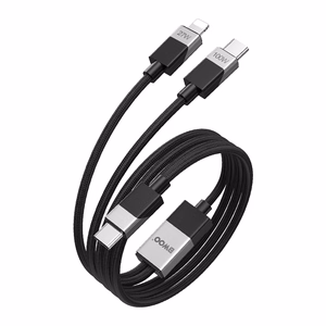 BWOO Braided 2-in-1 кабель USB-C - USB-C и Lightning 1m 100W/27W черный