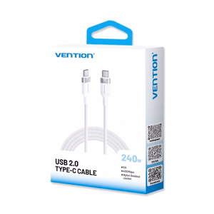 Vention USB-C kuni USB-C 2.0 PD 3.1 5A 240W 2 m valge kaabel