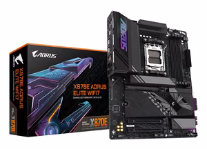 GIGABYTE X870E AORUS ELITE WIFI7 emaplaat - Supports AMD Ryzen 9000 CPUs, 16+2+2 Phases Digital VRM, up to 8000Hz DDR5 (OC), 3xPCIe 5.0 + 1xPCIe 4.0, Wi-Fi 7, 2.5GbE LAN, USB 4