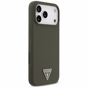 Guess silikoonist Triangle Logo MagSafe ümbris iPhone 17 Pro Max jaoks - roheline