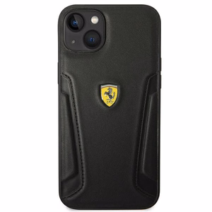 Ferrari FEHCP14MRBUK iPhone 14 Plus 6.7" чёрный/чёрный жёсткий чехол Leather Stamp Sides