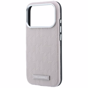 Karl Lagerfeld Grained Mono Resin Logo MagSafe ümbris mudelile iPhone 17 Pro Max / 18 Pro Max – värv: roosa
