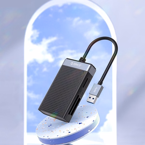 Orico CL4D-A3 mälukaardilugeja USB-A 3.0, SD/microSD/CF/MS, 5 Gbps – must ja hõbedane