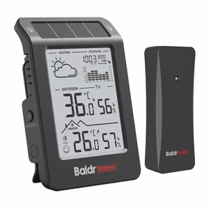 BALDRTHERM B0596WT2H2P-V1 päikeseenergial töötav ilmajaam, must