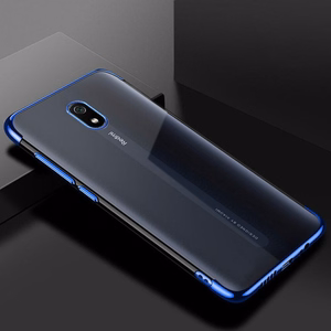 Selge värvi Case Gel TPU Electroplating raam Cover for Xiaomi Redmi 8A sinine