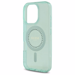 Guess IML Rhinestones MagSafe iPhone 16 Pro Max Ümbris - Roheline