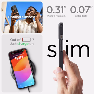 Spigen Ultra Hybrid Mag Ümbris with MagSafe jaoks iPhone 15 Plus - Dark hall (Zero One Pattern)