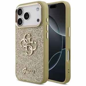 Guess Fixed Glitter Big 4G Metal Raamiga ümbris jaoks iPhone 17 Pro - kuldne