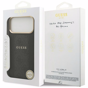 GUESS ümbris jaoks IPHONE 17 Pro Max compatible with MagSafe GUHMP17XPG4SEMCK (PU W/ 4G Stripe) must