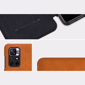 Nillkin Qin Case Flip Case for Xiaomi Redmi Note 11T 5G / 11S 5G / 11 5G (China) / Poco M4 Pro 5G - Black