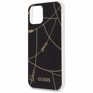 Guess GUHCP12SPCUCHBK iPhone 12 mini 5.4" чёрный/чёрный жёсткий чехол Gold Chain Collection