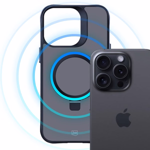 3mk Smoke Ümbris Mag&Stand jaoks Apple iPhone 16 pro max - must