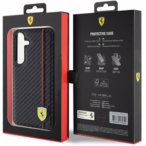 Ferrari Carbon Printed Line ümbris jaoks Samsung Galaxy S24 - must