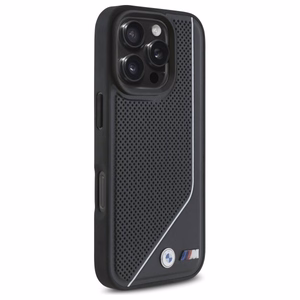 BMW M Perforated Twisted Line MagSafe ümbris jaoks iPhone 16 Pro - must